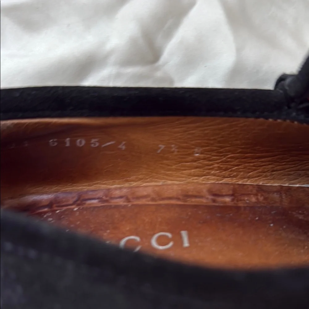 Gucci Black Suede Horsebit Loafers - Picture 6 of 6